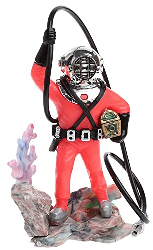 Mesee Aquarium Dekorationen Taucher, Fish Tank Ornament Dekoration, Aktion Aquarium Ornament Taucher Lustige Dekorative Accessoires, Fish Tank Schwimmende Deko - Rot