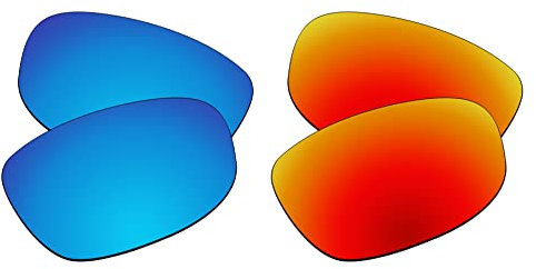 EZReplace Ersatzgläser kompatibel mit Maui Jim Kahuna MJ162 Sonnenbrillen (polarisierte Gläser) – passend für Maui Jim Kahuna Rahmen (eisblau + feuerrot), Eisblau + Feuerrot, Einheitsgröße