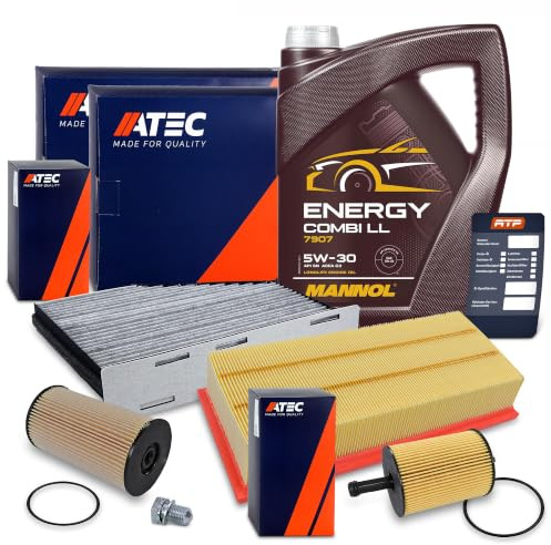 ATEC Germany Inspektionspaket Filterset Wartungsset mit 1x Ölfilter, 1x | Kompatibel mit: AUDI A3, A3 Cabriolet, A3 Sportback, TT, TT Roadster, SEAT ALTEA, ALTEA XL, LEON, TOLEDO III