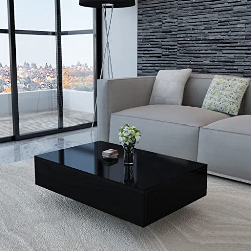 homiuse Couchtisch Hochglanz Schwarz 85x55x31 cm Beistelltisch Rechteckiger Tisch Couch Tischchen Wohnzimmer Endtische füR Wohnzimmer Schlafzimmer Oder Balkon Modern Style Praktisch Und Schön MDF