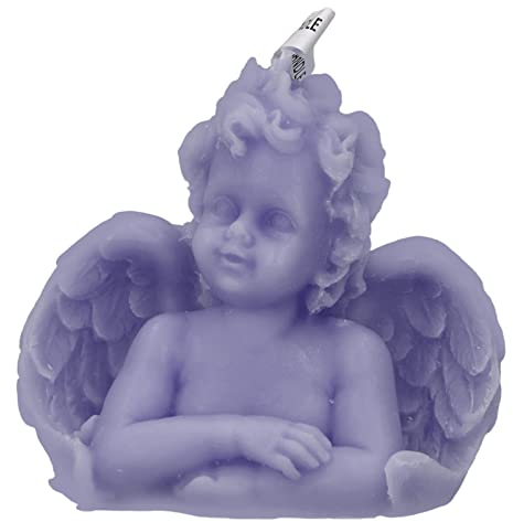 Fdit Duftkerze Exquisite Engelsform, Flaming Half Smile Angel Duftkerze mit Flügeln Engel Baby Duftkerze für Zuhause, Schlafzimmer, Büro (Lila)