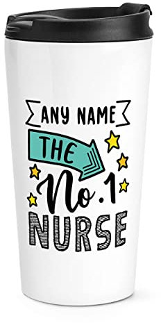Personalised No.1 Nurse Name Travel Mug Cup