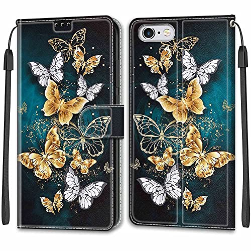Hülle für iPhone 6 / iPhone 6s, Premium Leder Flip Wallet Schutzhülle Tasche Handyhülle Kompatibel für iPhone 6 / iPhone 6s