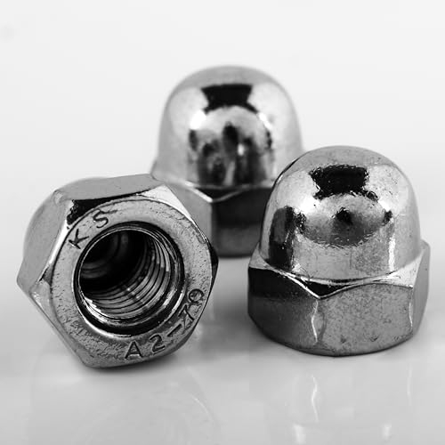 Topnorm24 - Hutmutter hohe Form DIN 1587 Edelstahl M5-10 Stück rostfrei A2 V2A Sechskant Hutmuttern Kappenmuttern für Schrauben & Unterlegscheiben & Gewindestangen (10, M5)