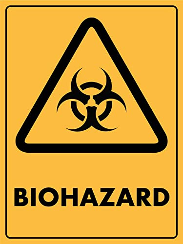 Biogefährdung Warnschild Deko Blechschild Sicherheitsmarkierung Eisenmalerei Für Innen Draußen 20X30cm