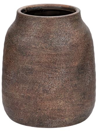 Briful Keramikvase, groß, rustikal, Vintage-Blumenvase, Bauernhaus, natürlich, ländlich, Terrakotta, antike Pampasvase für Wohnzimmer, Küche, Tisch, Kaminsims, Dekoration, braun, 18 cm