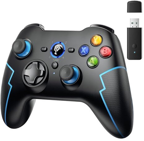 EasySMX Best Gift, Wireless Controller PC PS3, 9013pro Bluetooth Game Controller Gaming Gamepad Joystick PC Windows Android TV Black and Red