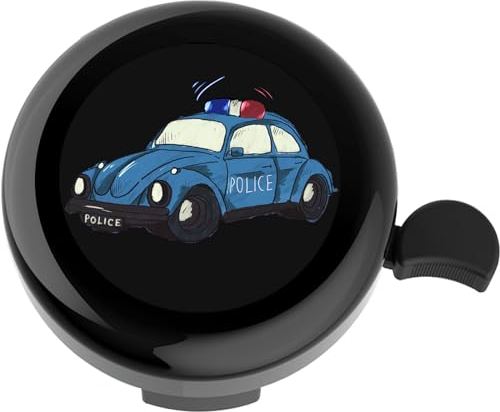 YeloYolker Kinder-Fahrradklingel, Niedliche Lenkerringklingel für Jungen, Kleinkinder, Kinderfahrradzubehör für Dreirad, Roller, Laufrad(Polizeiauto)