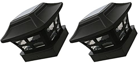 BESTonZON 2St solar post lampe led ligts led-light solar lichter solarleuchten für außen Säulenbeleuchtungswerkzeug Hoflampe draussen Pfostenlampe Säulenlicht Außenlicht Garten Licht Plastik
