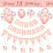 18th BIrthday Decorations-Rose Gold 18th Birthday Banners for Girls,Happy Birthday Party Decor for Her Include Banner Bunting Hanging Swirls Triangle Flags Confetti Latex Balloons