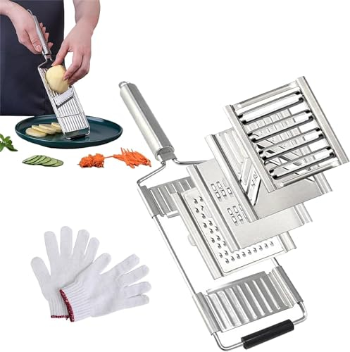 Coptionruise Multipurpose Vegetable Cutter, Multi Purpose Vegetable Cutter, Multi-Purpose 4 in 1 Multipurpose Vegetable Slicer, Kitchen Tool Shredders Cutters Grater for Vegetable Fruits (4-in-1 * 1)