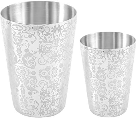 JAVERGGN Cocktail Shaker Boston Shaker 304 Edelstahl Bar Werkzeug Kreatives Gravur Design Boston Cocktail Shaker Tin Set