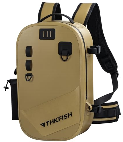 THKFISH IPX8 wasserdichter Angelrucksack mit Rutenhalter, leichte Angeltasche, frei bewegliche Fische, Geschenke für Männer