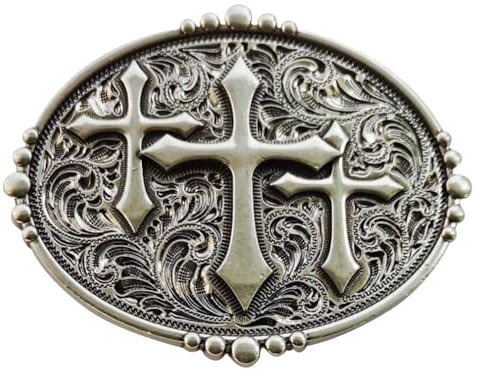 LKMYEOIC LKMY Herren-Gürtelschnalle, 3D-Kreuz, Glaube, Indianer, Western-Cowboy, Vintage-Punk-Gürtelschnalle, Jeans-Accessoire, Vatertag, Kreuz-4, Big
