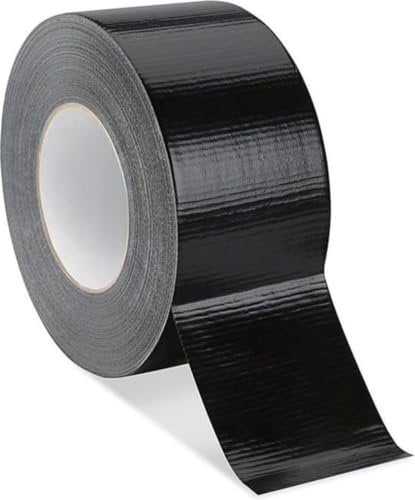 TGL PACKAGING Duct Tape Roll Black – 48mm x 50m Heavy Duty Waterproof Gaffer Tape | Strong Adhesive; Easy Tear; No Residue | Multi-Purpose Indoor Outdoor Use; Professional Grade (1 Roll)
