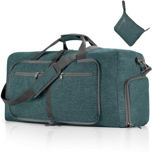 Vomgomfom 85L Reisetasche mit Schuhfach, Große Falttasche für Camping, Reisen, Fitness, Grün