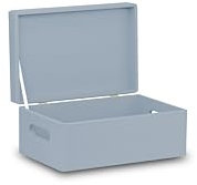 Pinus - Holzkiste mit Deckel 30x20x13,5 cm, Box mit Griffe, Stabiles Holzbox mit Deckel, Schatztruhe aus Holz mit Klappverschluss, Holzschachtel mit Deckel, Aufbewahrungsbox - Grau