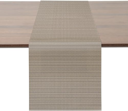 Myir JUN Tischläufer, Tischläufer Modern Tischläufer Abwaschbar Tischläufer Outdoor Wärmeisoliertes PVC für Häuser Restaurants Hotels 40 x 240 cm (Silber Gold)