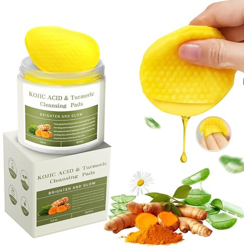 Kojic Acid Cleansing Pads - 30Pcs, Exfoliating Pads for Brightening Skin, Oil Control & Pore Refining
