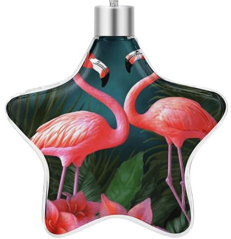 Stern-Weihnachtsbaumschmuck, Flamingo-Blumendruck, Feiertagsdekoration, Weihnachtsschmuck für Freunde, Frauen und Frauen
