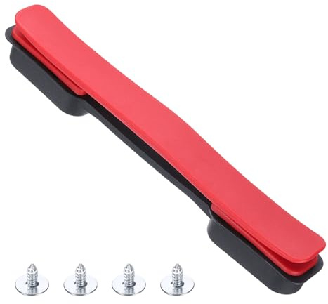 sourcing map Maniglia di ricambio per valigia, 21,6 cm, in plastica, con viti per valigie, colore rosso brillante