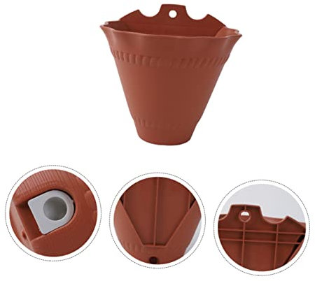 CAXUSD 1pièces Pots De Muraux Résine Pot Suspendu Décoratif Plastique pour Plantes Intérieur Jardin Drainage Optimisé Élégant Couleur Rouge Brique
