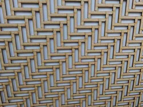 Wooden mesh laser cut in 3mm thick mdf decorative panel for radiator covers,partition walls and home made cabinets (various sizes) Geometric pattern(GP09).Made in the UK (Unprimed, 620mm x 300mm)