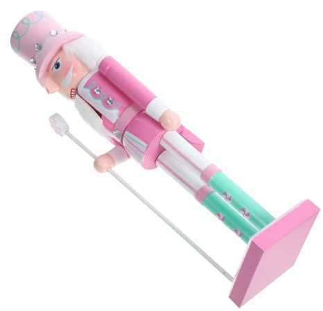 CANIGHT Weihnachtlicher Nussknacker Dekofigur Aus Holz Pastellfarben Weihnachtsdekoration Für Wohnzimmer Schlafzimmer Und Fenster Langlebig Und Stabil Für Festliche Stimmung