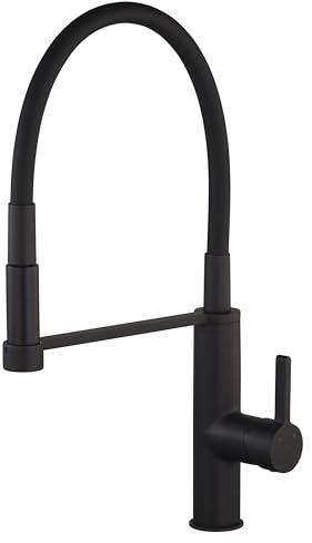 Mitigeur d'évier à bec haut flexible noir SOBRAL by Eurosanit