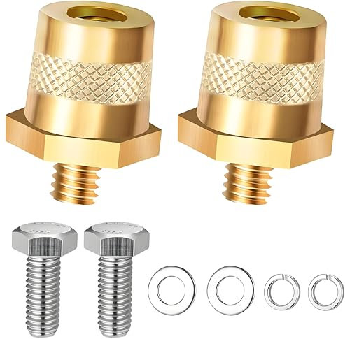 1 Par Adaptadores de Batería M8,Bornes Bateria Coche 12V con 2 Tornillos de Acero Inoxidable y 4 Arandelas,polo de batería para Baterías de Coche,Compatible con Yates,Coches