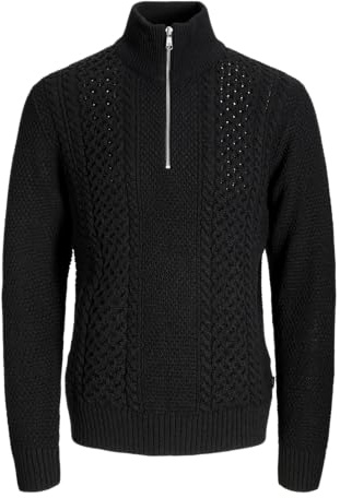 JACK & JONES Male Sweatshirt mit halbem Reißverschluss Einfarbig Sweatshirt mit halbem Reißverschluss