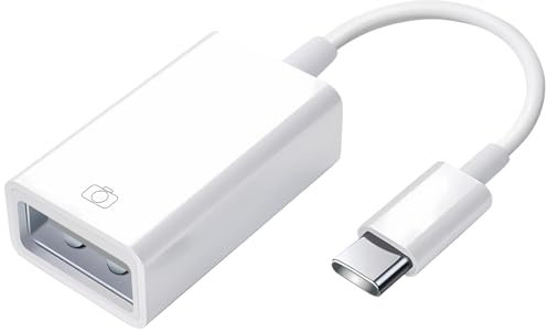 BONGGA Adattatore da USB-C a USB-A OTG cavo dati da USB-C maschio a USB-A femmina, supporta il trasferimento dati ad alta velocità, compatibile con PC, laptop, tablet, smartphone, bianco