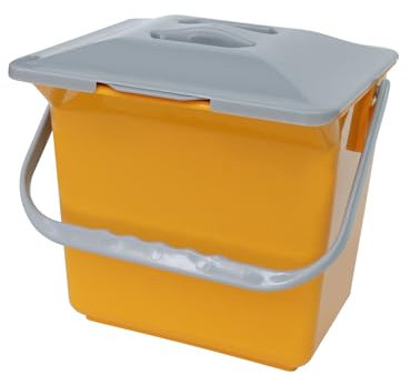 DrDirt Kitchen Compost Bin, 6L / 1.31 Gal Kitchen Compost Bin Countertop with Inner Sieve for Liquid Separation, Odor-Control, Easy to Clean, for Cooking Family and Home Party, Yellow