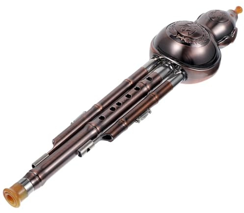 Anfänger hulusi flöte Chinesisches Traditionelles Instrument Dreifarbig Kürbisseide Musikinstrumente Porzellan Hulusi-Flöte Golden(Golden)
