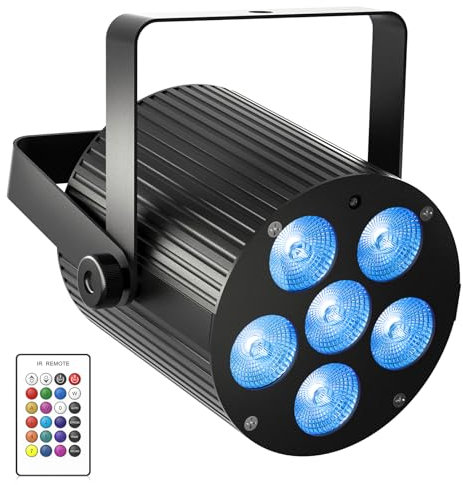 DayFlicker 60 W RGBWA+UV Akku Bühnenlichter, wiederaufladbareLED-Par-Lichter mit 5500-mAh-Akku DMX Sound-aktivierte Fernbedienung Disco Uplights für Events Party Hochzeiten Konzerte und Tänze