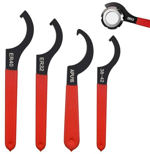 YUNXCNA C Llave de Gancho para Llave Inglesa, Herramienta de Llave de Gancho de 4 Piezas, Juego de Llaves de Tensor de Amortiguador, Herramienta de reparación de llaves roscadas
