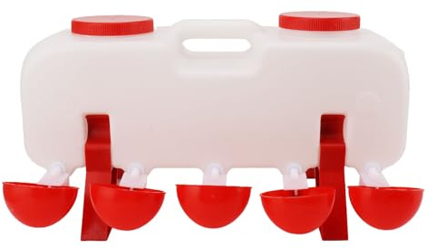 Automatische Hühnertränke mit Becher, 10L Stehender Wasserspender für Hühner, Enten, Gänse, Geflügel Wasser Feeder Kit
