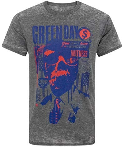 Green Day Herren Revolution Radio Burn Out T-Shirt (XXL) (Anthrazit), Dunkelgrau, XX-Large
