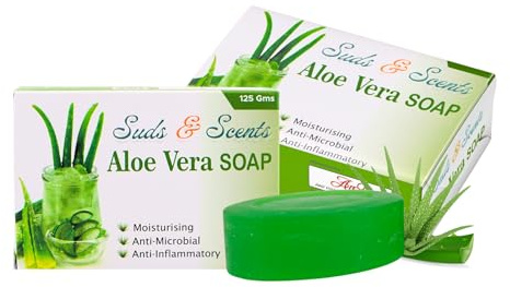 Suds & Scents Aloe Vera Soap for Sensitive Skin – Mild, Moisturizing Herbal Bathing Bar – Gentle Cleansing Soap for Face & Body – Ideal for Dry, Irritated or Acne-Prone Skin