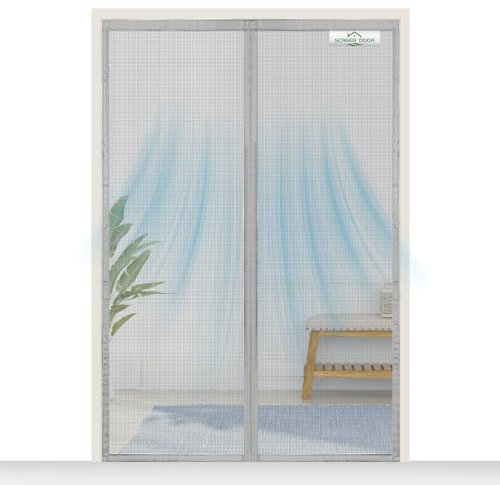 SCREEN DOOR Zanzariera Magnetica per Porta 90x260cm | Zanzariera di Alta Qualità, Protezione Insetti, Facile da Montare – Grigio