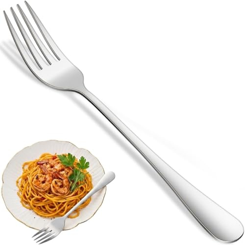 Dinner Forks,8-Piece 8 Inches Stainless Steel Table Fork,Dishwasher Safe Flatware Forks,Food Grade Mirror Polishing Silverware Main Fork For Home,Restaurant Or Hotel
