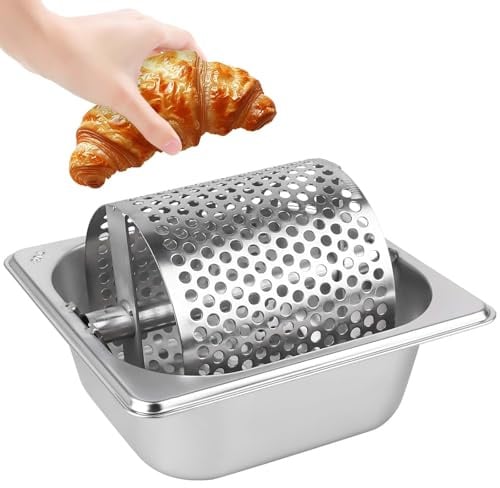 Rullo per burro in acciaio inox, 18 x 16 x 10 cm, resistente distributore di burro, strumento rotante, riutilizzabile per casa, negozio, pane di mais, bistecca