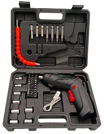 Ruaizel Electric Drill Screwdriver, 47 in 1 Portable Cordless Screwdriver Set with Led Worklight, Electric Screwdriver for Home Office DIY Tools