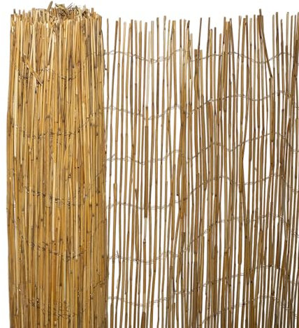 Sichtschutz Matte aus Schilf blickdicht - 500 x 100 cm - Schilfrohr Windschutz Zaun natur wetterfest - Balkon Gartenzaun Verkleidung Schilfmatte Strohmatte Sichtschutzzaun