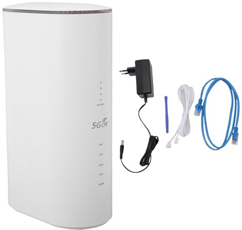 Fockety Routeur 5G CPE, routeur Wi-FI 6 Double Bande 2,4G/5,8G avec Emplacement pour Carte SIM, 8 antennes à Gain élevé et 4 antennes MIMO 4x4, routeurs cellulaires 1800 Mbit/s (Prise UE)
