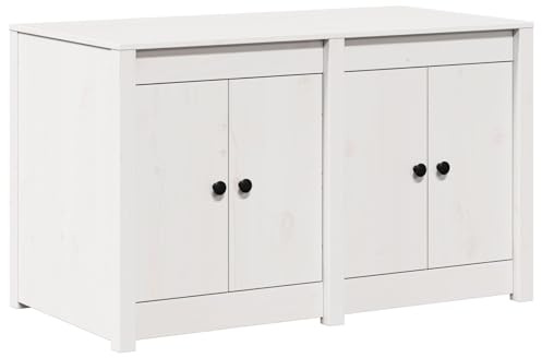 Brokky 868182 Armadio Cucina Esterno Bianco 106x55x64 cm in Legno Massello di Pino Mobile da cucina| Mobile cucina| Resistente | Design moderno | Per cucine grandi e piccole | Facile da pulire | Abbin