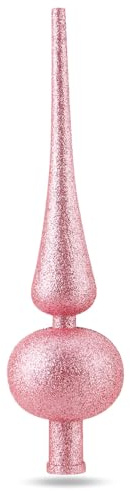 Stella per albero di Natale, punta per albero di Natale, punta per albero di Natale, pizzo rosa