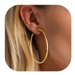 GoldChic Ohrringe Creolen Edelstahl Damen 20-100mm Hoop Silber/Gold/Schwarz | Damen Creolen Edelstahl Ohrschmuck wasserfest,Einfach zu tragen, leicht, kann den ganzen Tag getragen werden
