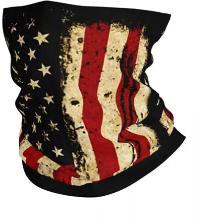 GTTDFASJ Multifunktionstuch Winter Stirnband mit amerikanischer Flagge Halswärmer Damen und Herren Wandern Radfahren Schlauchschal USA Flagge Patriot Gesicht Bandana Gamasche