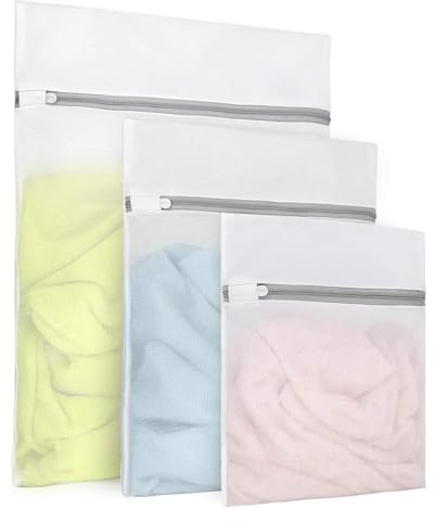 3Pcs Durable Fine Mesh Laundry Bags for Delicates 1 Large, 1 Medium, 1 Small, Lingerie Shoe Washing Machine Bag